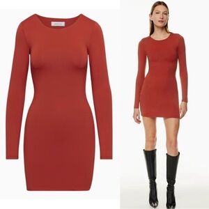 Aritzia Babaton Contour Crew Longsleeve Mini Dress